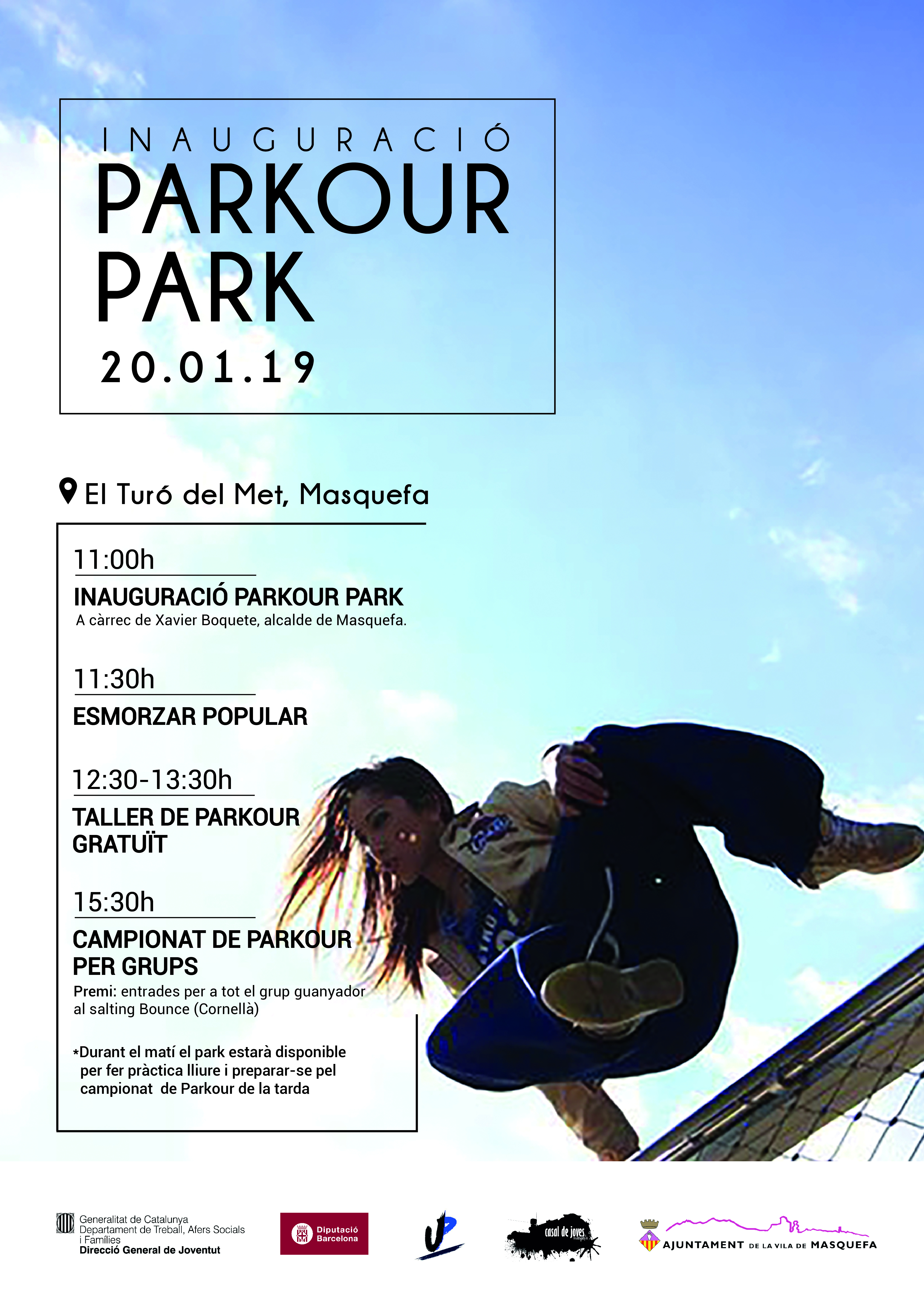 Cartell de l’acte d’inauguració del parkour park