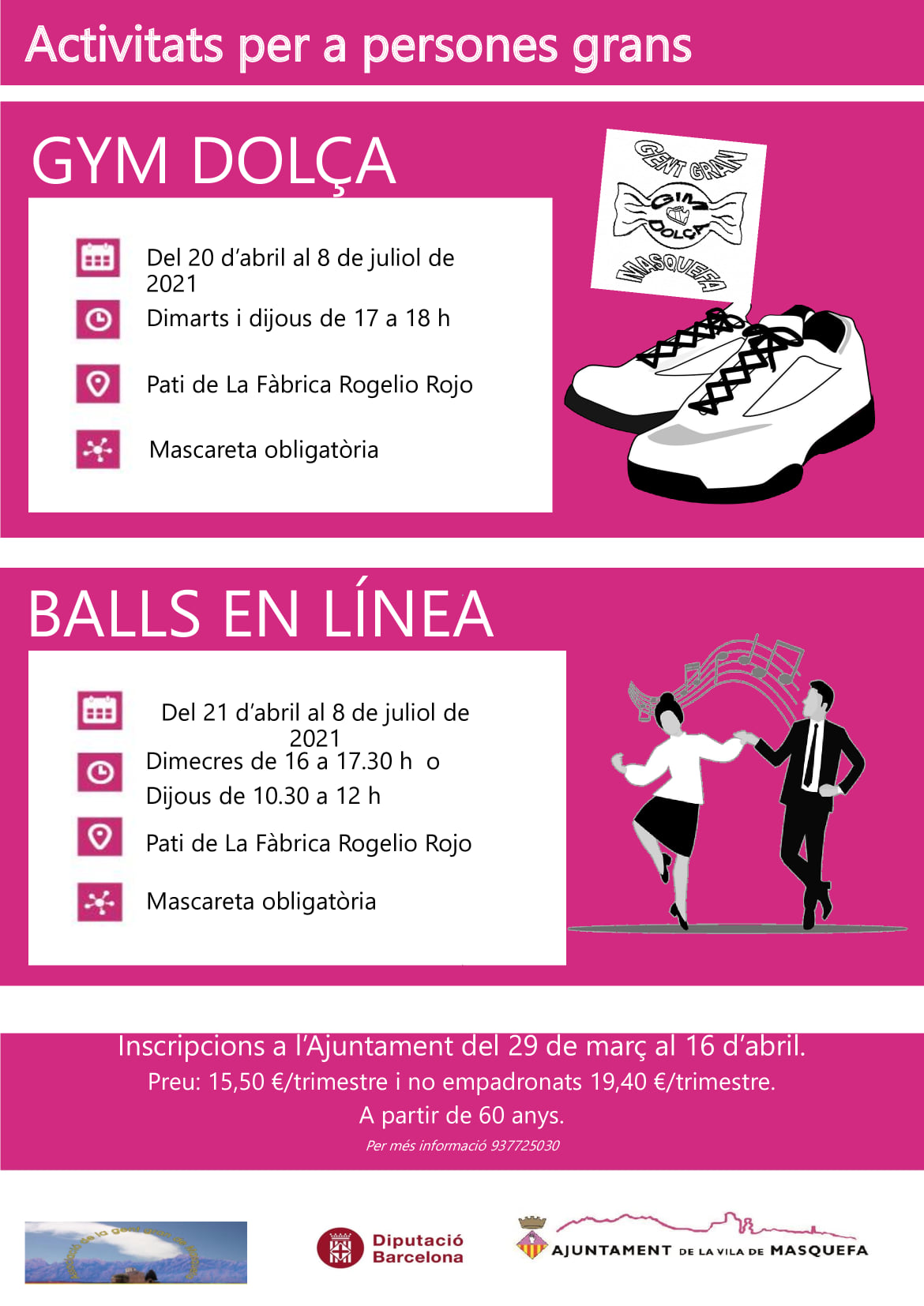 Apunta’t a les sessions de gym dolça i balls en línia!