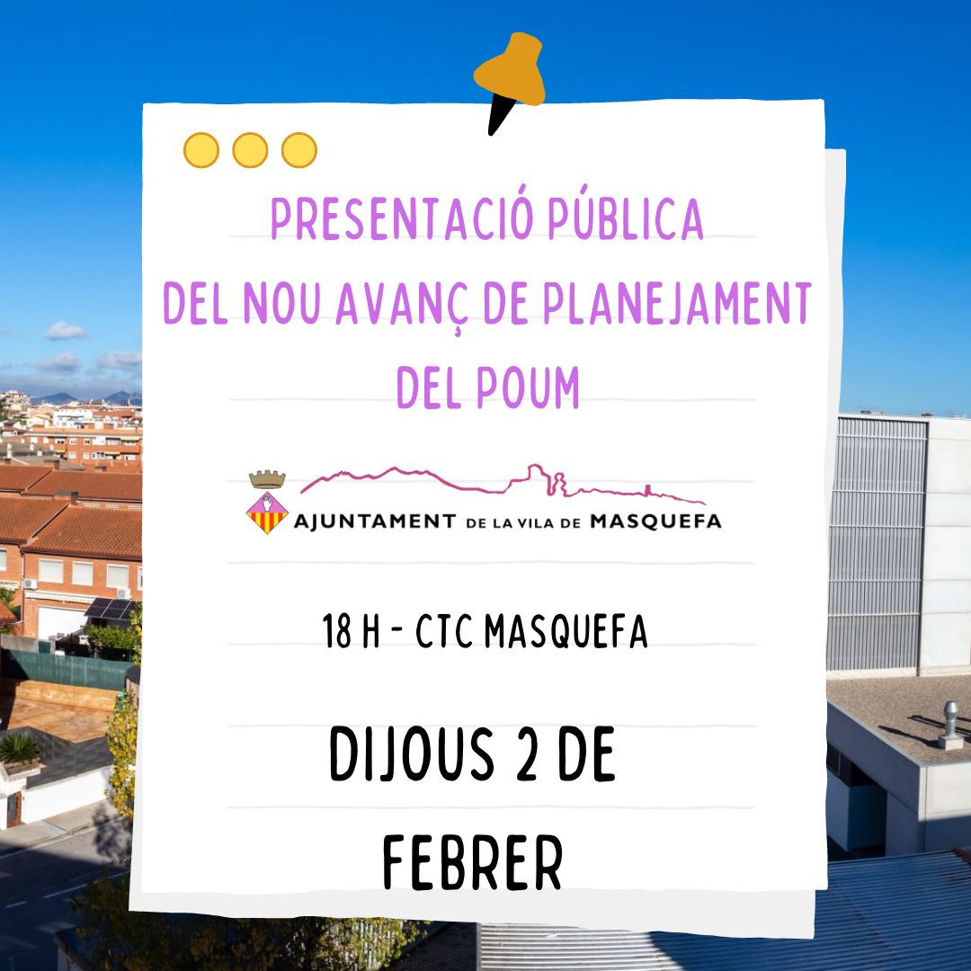 Presentació pública del nou Avanç de Planejament del POUM